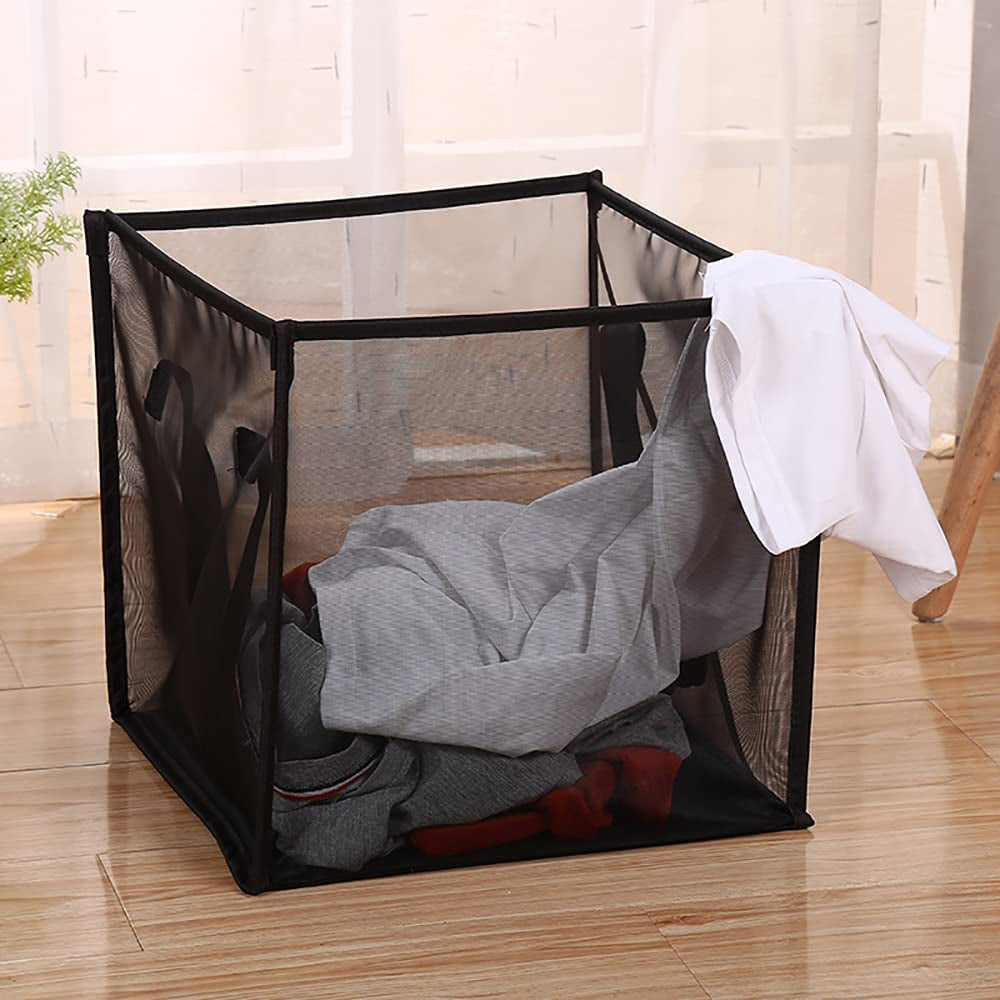 2X Black Laundry Hampers Bathroom Laundry Basket Laundry Bag Clothes Bin Toy Bin
