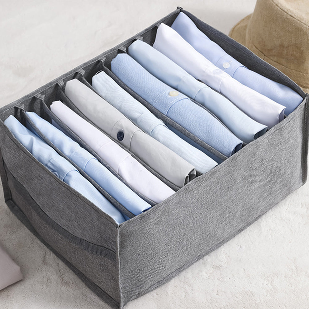 3Pcs Clothes Storage Box Multi Compartments Bra Underwear Jeans Organizers Grey