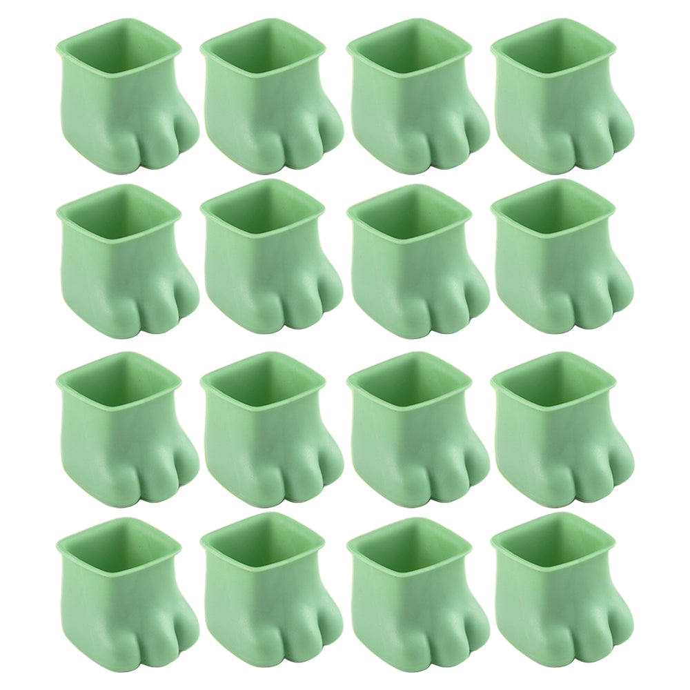 16X Silicone Chair Leg Covers Floor Protectors Furniture Leg Caps Square Green