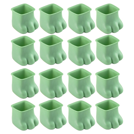 16X Silicone Chair Leg Covers Floor Protectors Furniture Leg Caps Square Green