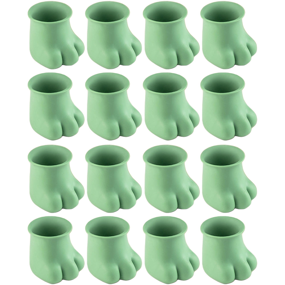 16X Silicone Chair Leg Covers Floor Protectors Furniture Leg Caps Round Green
