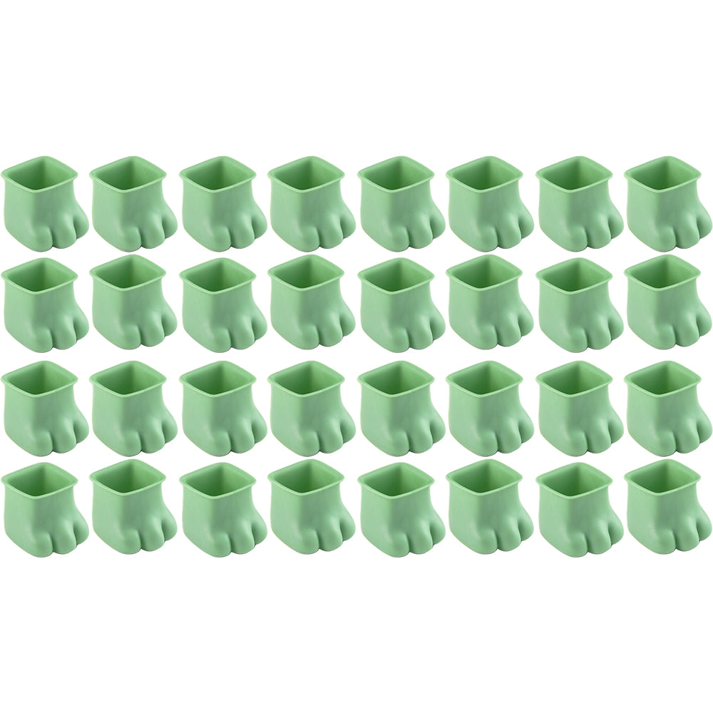 32X Silicone Chair Leg Covers Floor Protectors Furniture Leg Caps Square Green