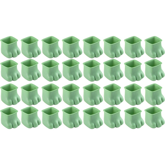 32X Silicone Chair Leg Covers Floor Protectors Furniture Leg Caps Square Green