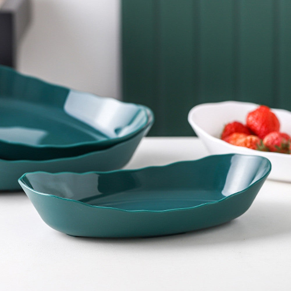 3 Tiers Plastic Fruit Plate with Frame Holder Dark Green