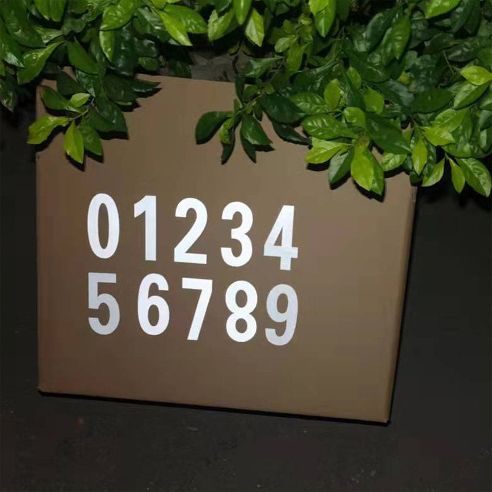 6 Sets Silver Reflective Mailbox Numbers Sticker Door Garbage Bin Address Number