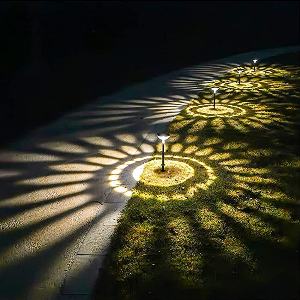 4Pcs LED Solar Lights Patio Walkway Lamp Warm Lights