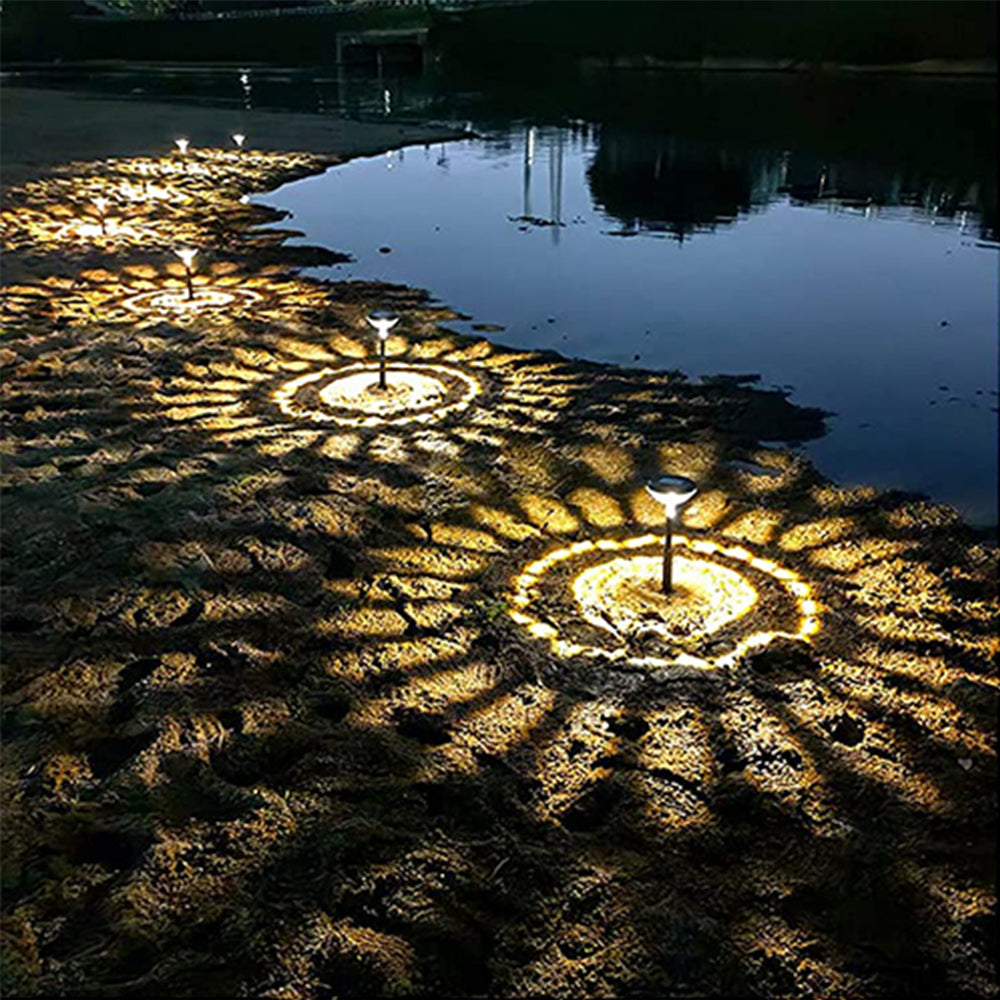 4Pcs LED Solar Lights Patio Walkway Lamp Multicolor Lights