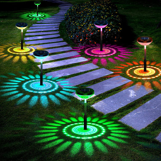 8Pcs LED Solar Lights Patio Walkway Lamp Outdoor Garden Decor - Multicolor Light