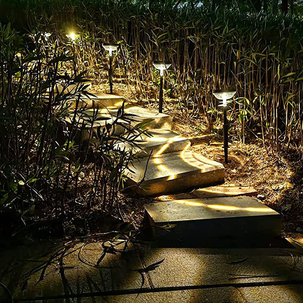 8Pcs LED Solar Lights Patio Walkway Lamp Outdoor Garden Decor - Warm Light