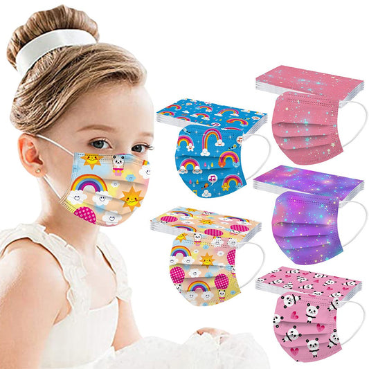50Pcs Disposable Kids Face Masks Starry Sky Cartoon Masks