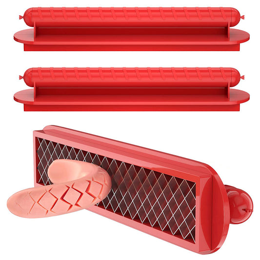 2X Hot Dog Cutter Slicer Barbecue Sausage Cutter Kitchen Hot Dog Slicing Tool