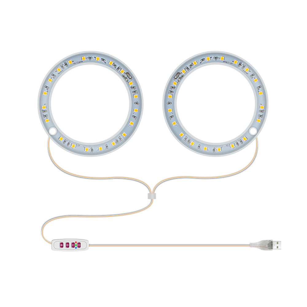 Dual Heads Plant Growing Ring Lamp LED Grow Light Pink Lights