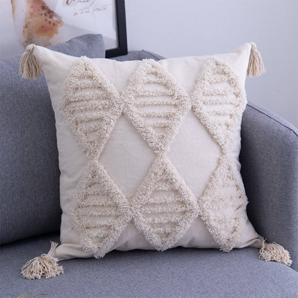2Pcs 45x45cm Boho Tassels Pillow Cover Throw Cushion Case Sofa Couch Decor