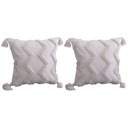 2Pcs 45x45cm Boho Tassels Pillow Cover Throw Cushion Case Sofa Couch Decor
