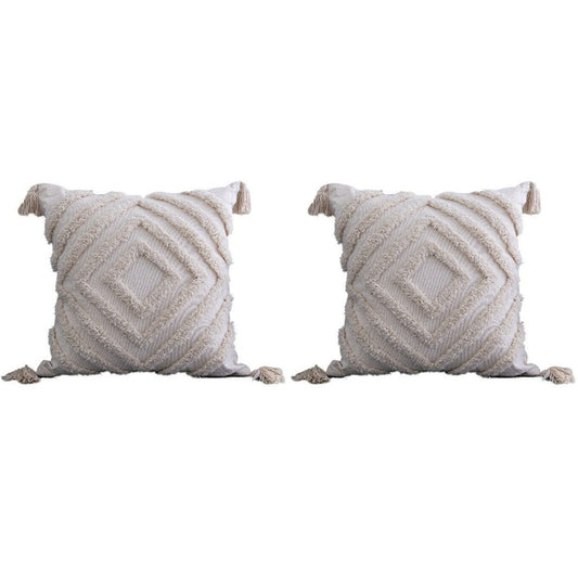 2Pcs 45x45cm Boho Tassels Pillow Cover Throw Cushion Case Sofa Couch Decor