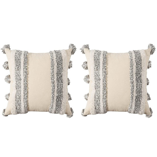 2Pcs 45x45cm Boho Tassels Pillow Cover Throw Cushion Case Sofa Couch Decor