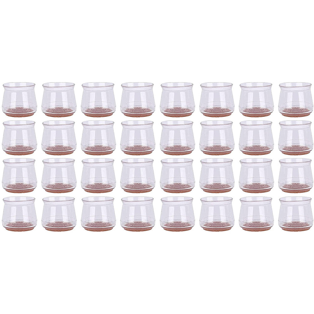 32Pcs Chair Leg Covers Furniture Sofa Leg Caps Floor Protector with Felt Pad