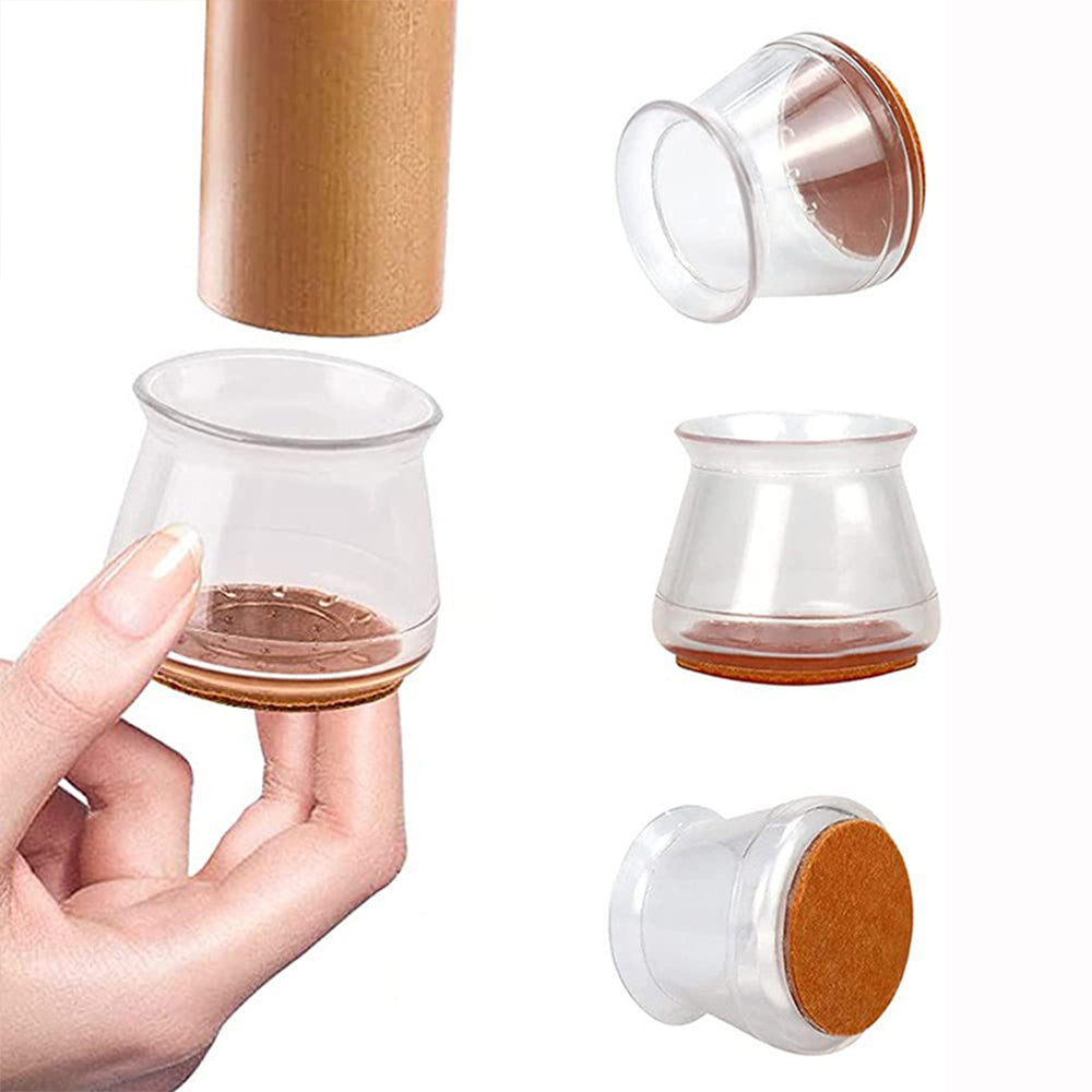 32Pcs Chair Leg Covers Furniture Sofa Leg Caps Floor Protector with Felt Pad