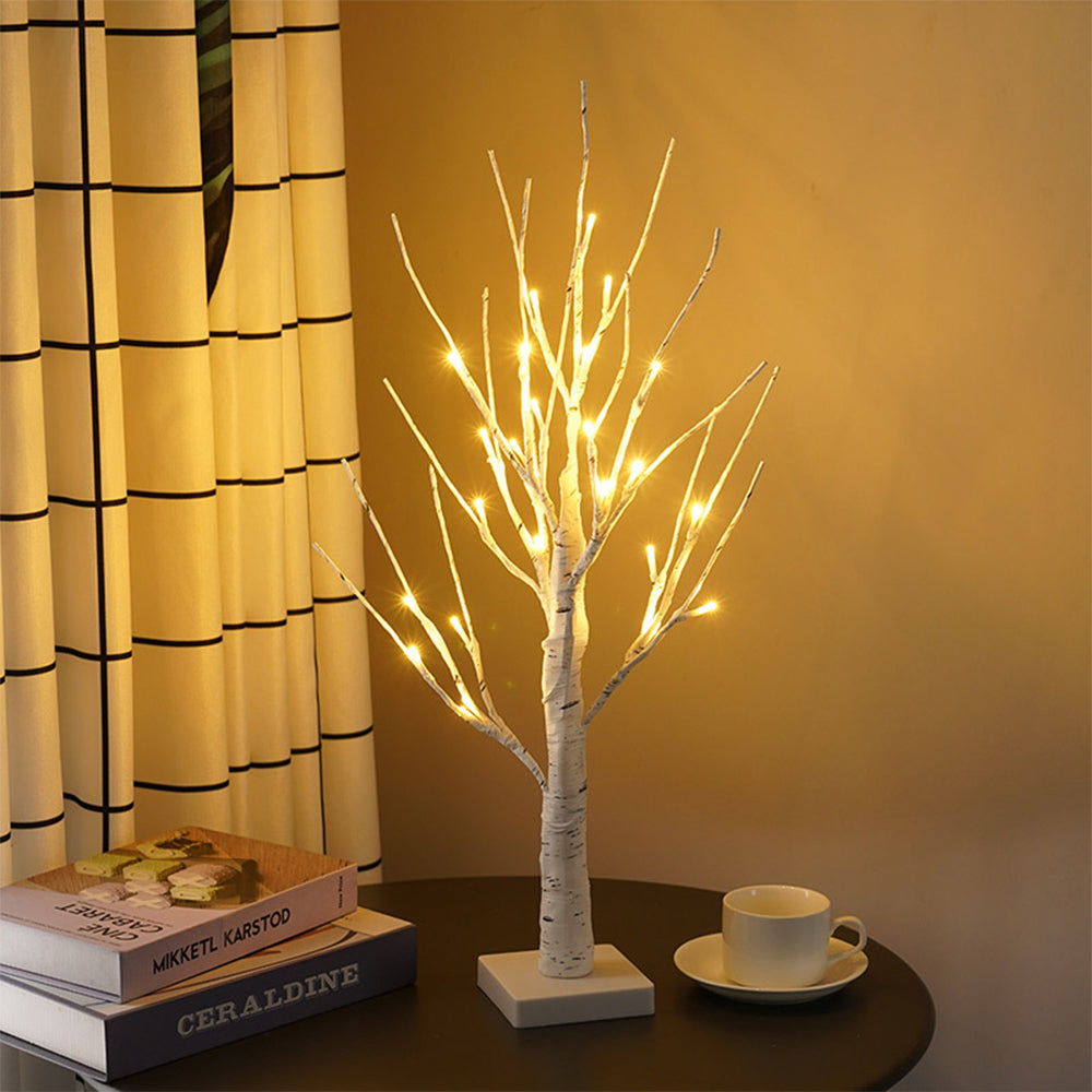 Lighted Birch Tree Light 24-LED Warm White Light LED Artificial Branch Tree Lamp