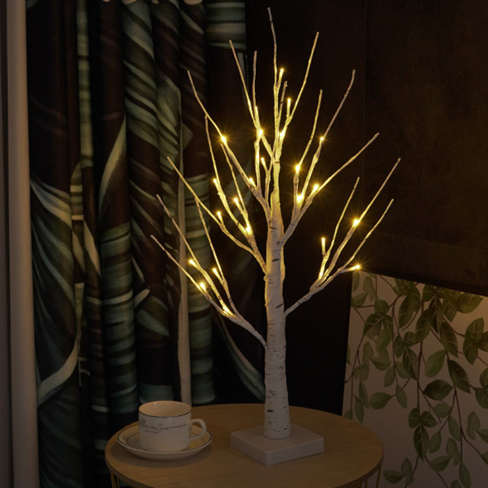 Lighted Birch Tree Light 24-LED Warm White Light LED Artificial Branch Tree Lamp