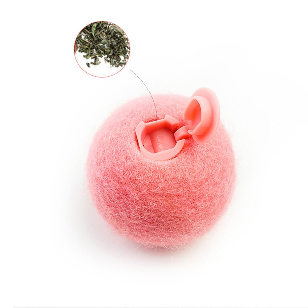 6Pcs Fluffy Plush Cat Ball Toys Interactive Chirping Balls Cat Training Toy