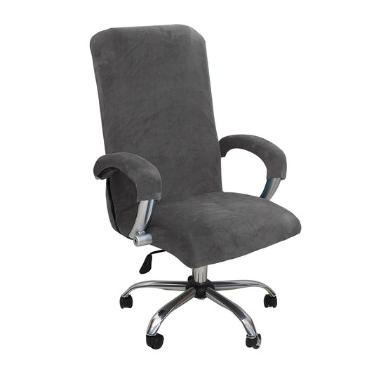 High Back Chair Cover Velvet Highback Office Chair Cover Arm Chair Cover Grey L