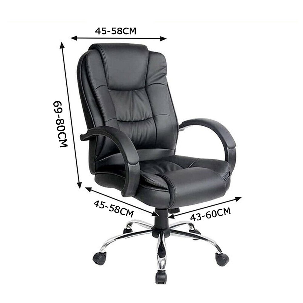 Office Chair Cover Velvet Chair Seat Protector with Armrest Covers Black XL