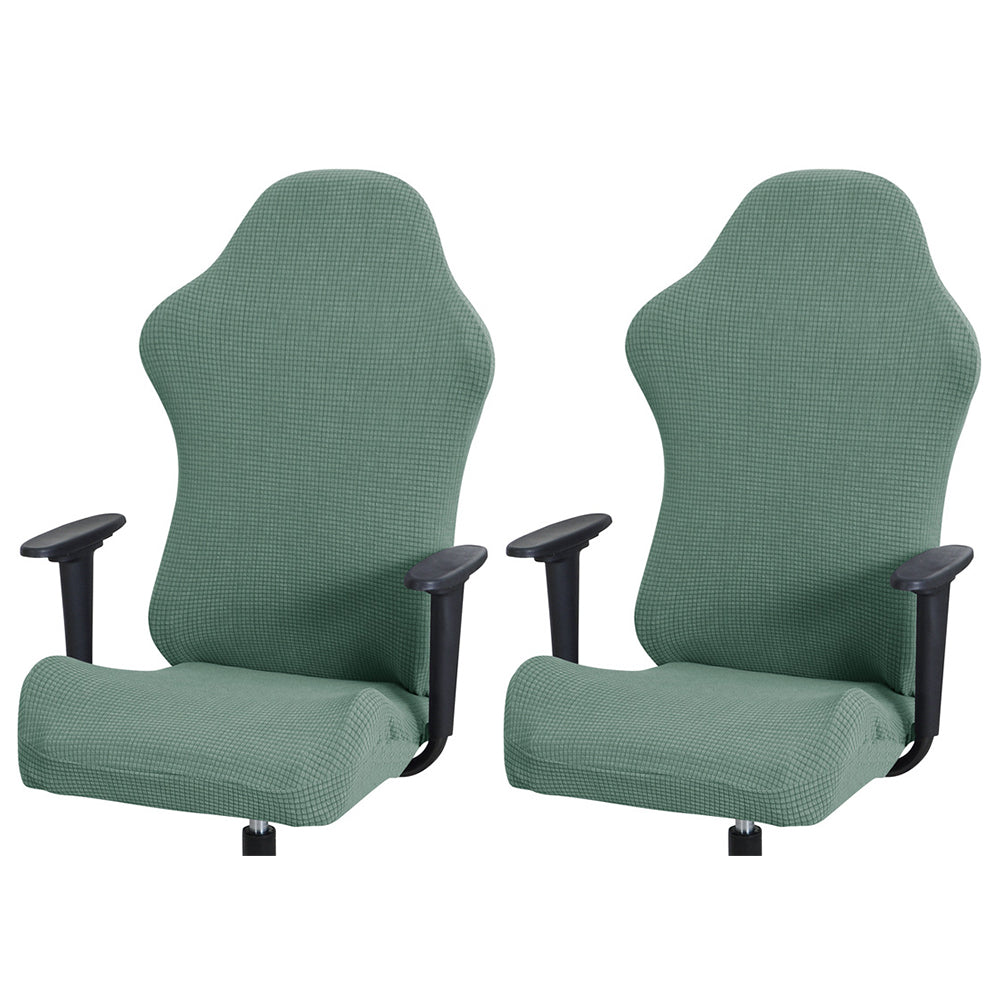 2X Elastic Gaming Chair Slipcover Stretch Office Chair Seat Chair Cover Green