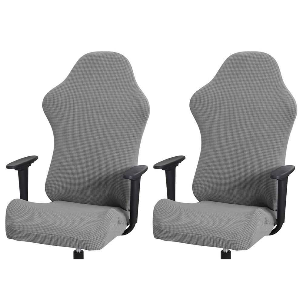 2X Elastic Gaming Chair Slipcover Stretch Office Chair Seat Chair Cover Grey