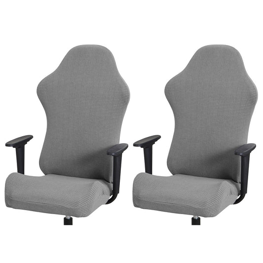 2X Elastic Gaming Chair Slipcover Stretch Office Chair Seat Chair Cover Grey