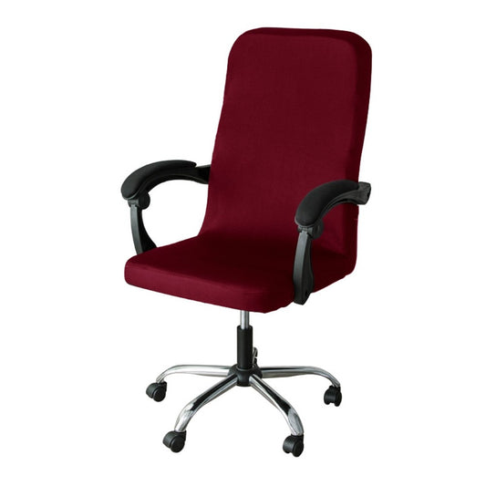 1Pc Office Chair Cover Water Resistant Computer Chair Slipcovers Wine Red L