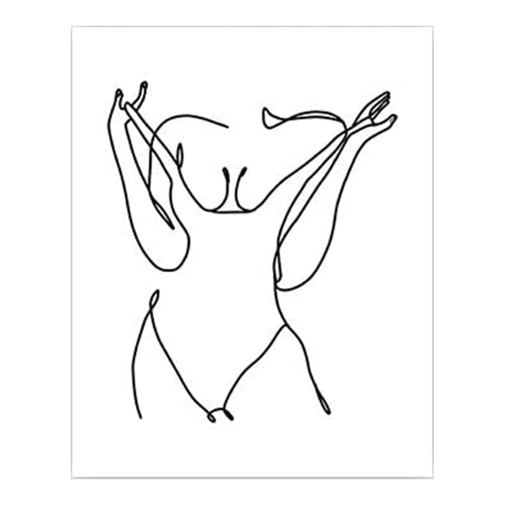 3Pcs 40x60cm Line Art Prints Abstract Figure Printing Canvas Wall Art Home Decor