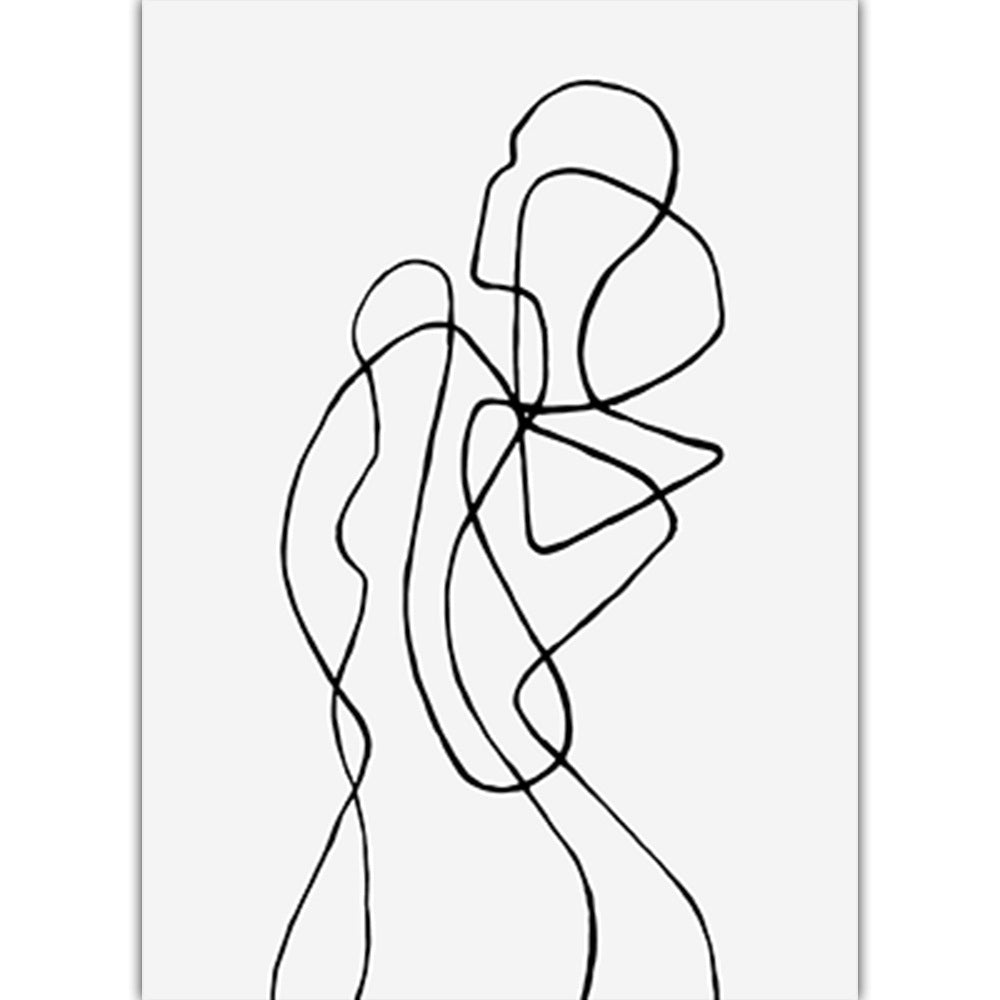 4Pcs 30x40cm Line Art Prints Abstract Figure Printing Canvas Wall Art Home Decor