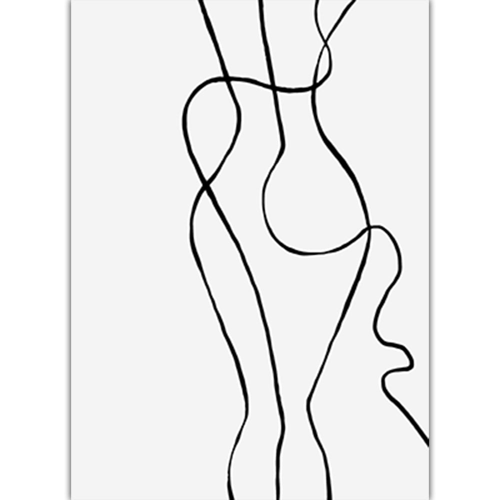 4Pcs 30x40cm Line Art Prints Abstract Figure Printing Canvas Wall Art Home Decor