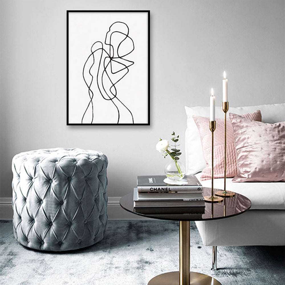 4Pcs 30x40cm Line Art Prints Abstract Figure Printing Canvas Wall Art Home Decor