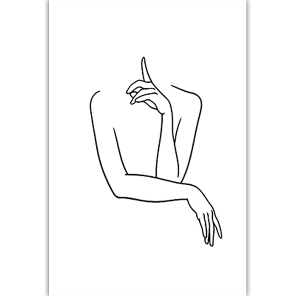 4Pcs 20x25cm Line Art Prints Abstract Women Printing Canvas Wall Art Home Decor