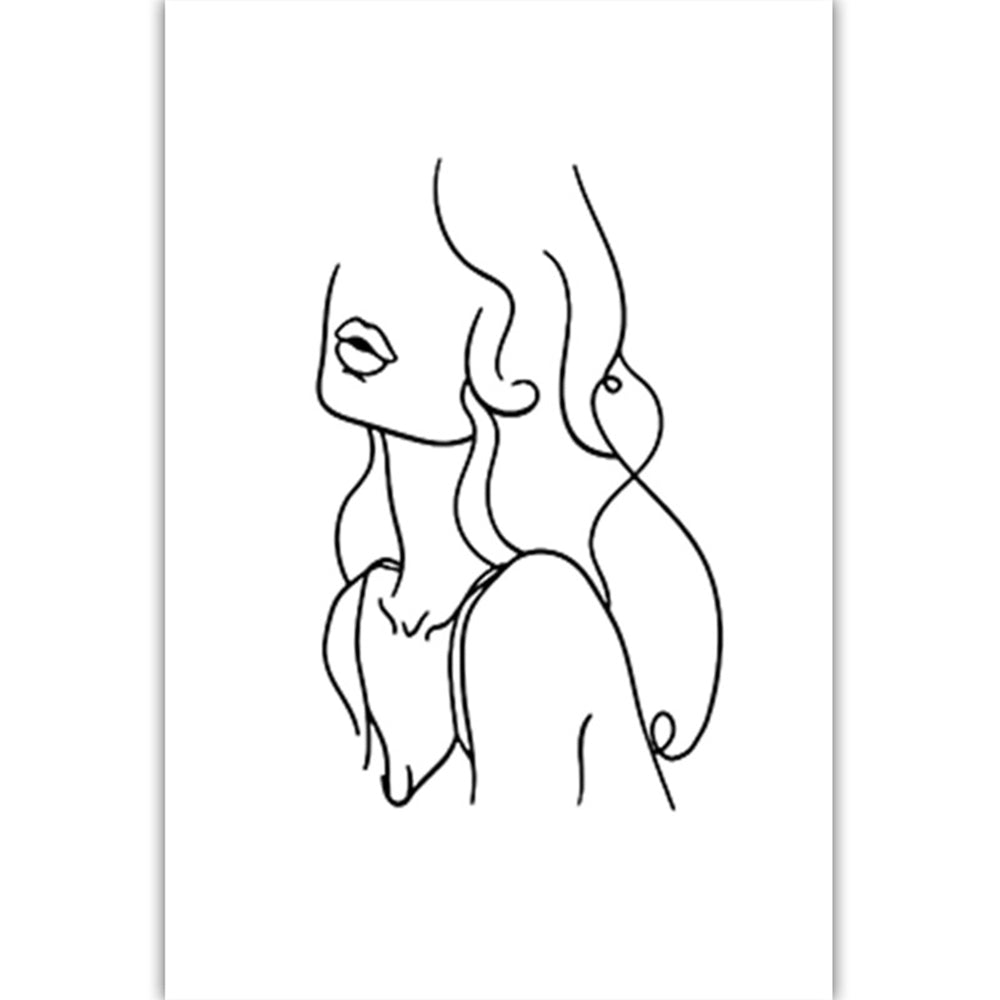4Pcs 20x25cm Line Art Prints Abstract Women Printing Canvas Wall Art Home Decor