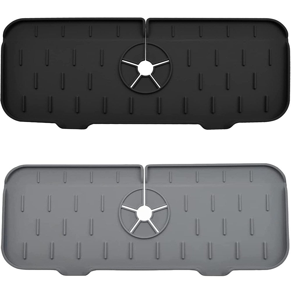 2X Kitchen Sink Splash Guard Silicone Faucet Mat Sink Water Splash Catcher