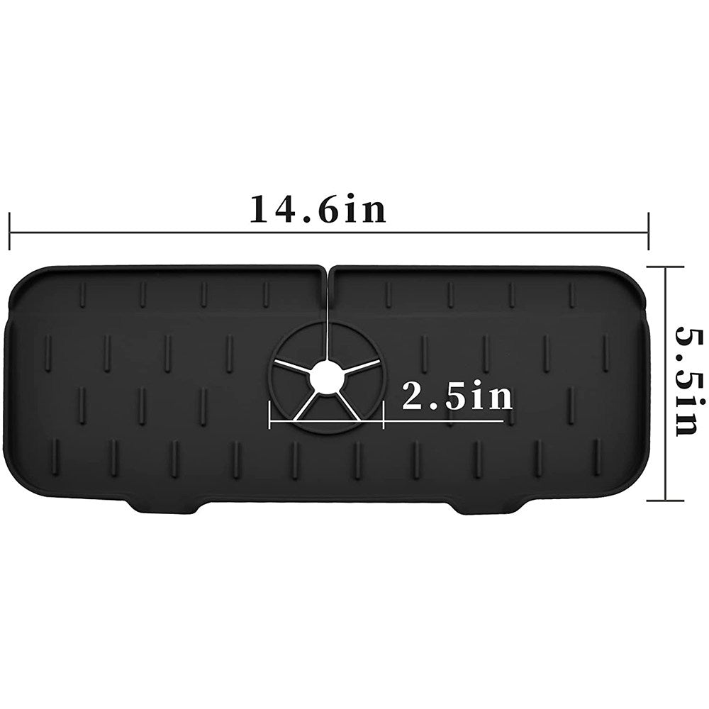 2X Kitchen Sink Splash Guard Silicone Faucet Mat Sink Water Splash Catcher