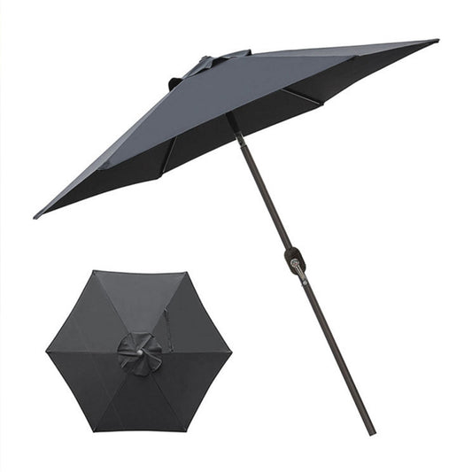 Patio Umbrella Replacement Canopy Water-resistant Garden Parasol Cover Black S