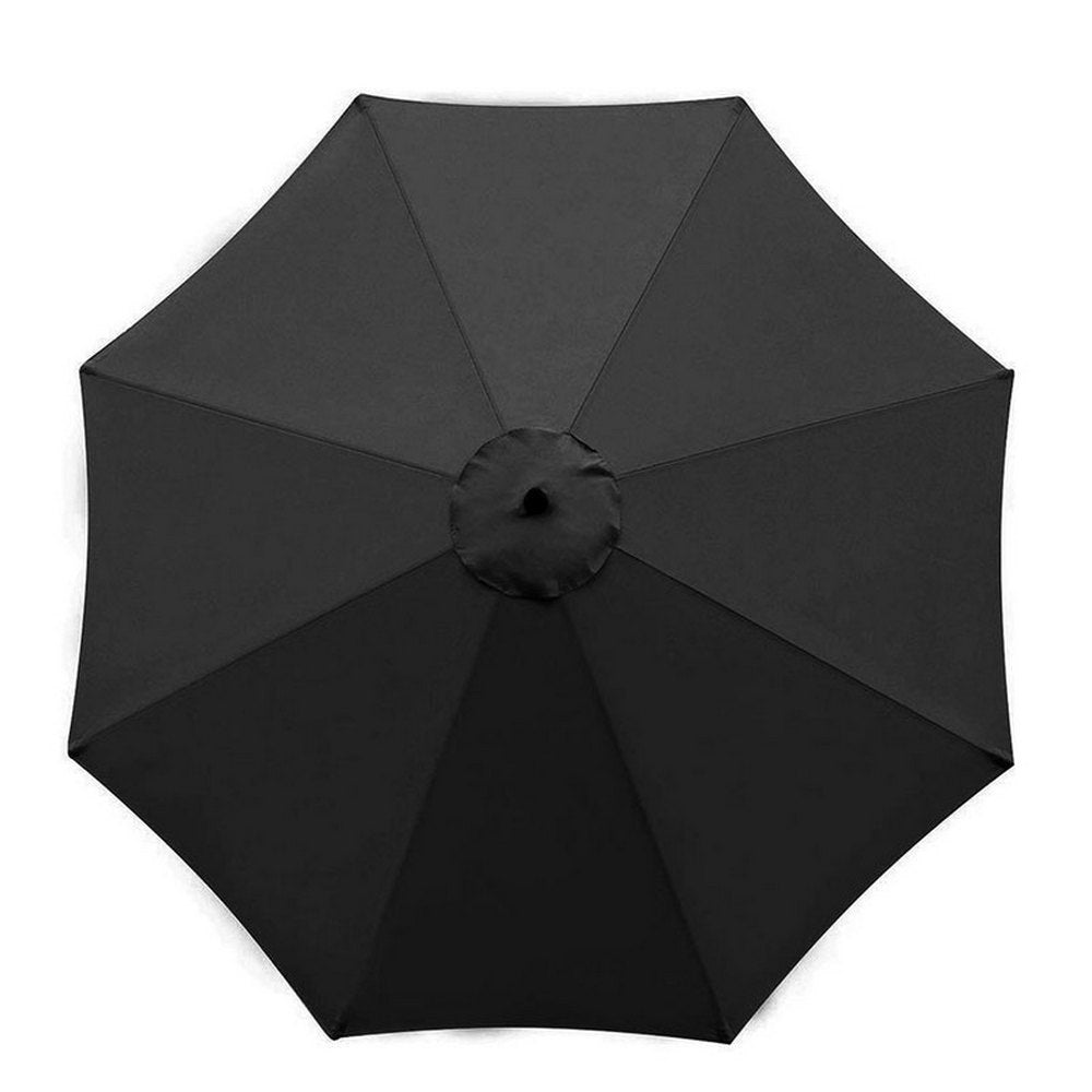 Patio Umbrella Replacement Canopy Water-resistant Garden Parasol Cover Black XL