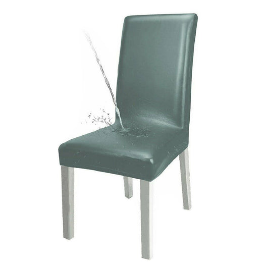 2X Waterproof PU Leather Dining Chair Cover Green