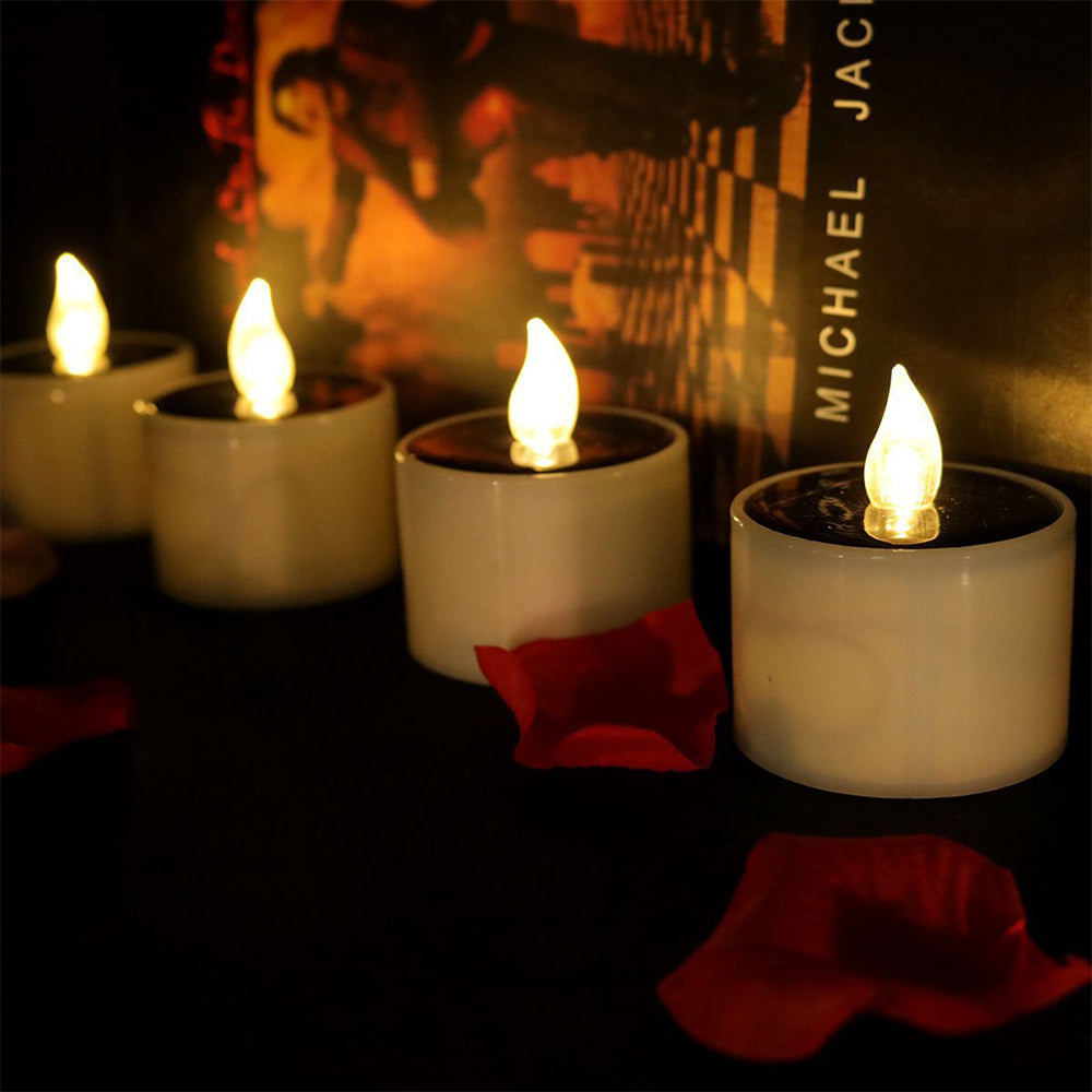 6PCS Solar Powered LED Flickering Flameless Candle Light