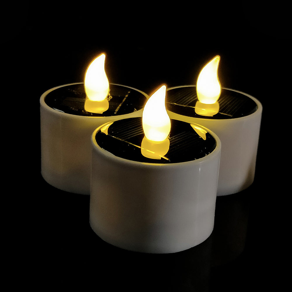 6PCS Solar Powered LED Flickering Flameless Candle Light