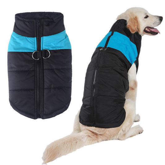Water Resistant Pet Clothes Cold Weather Dog Warm Vest Jacket Vest Coat Blue 5XL