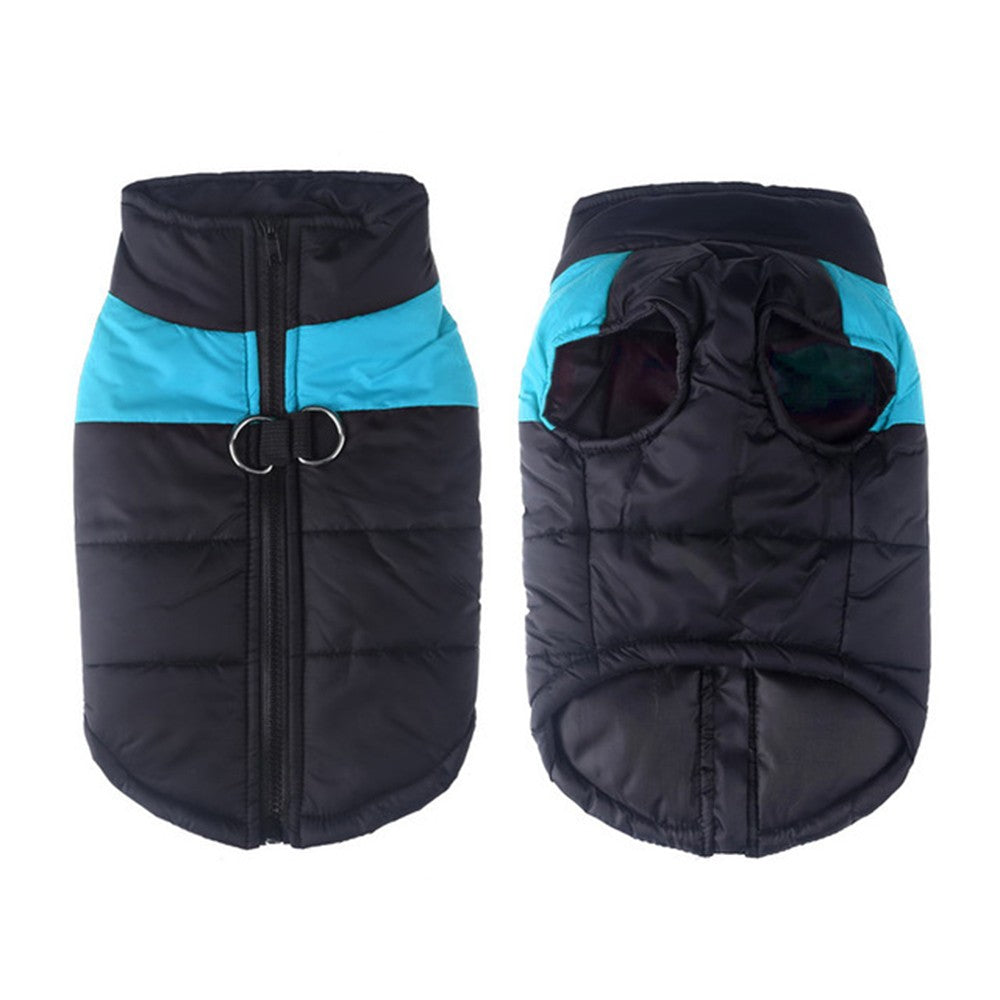 Water Resistant Pet Clothes Cold Weather Dog Warm Vest Jacket Vest Coat Blue 5XL