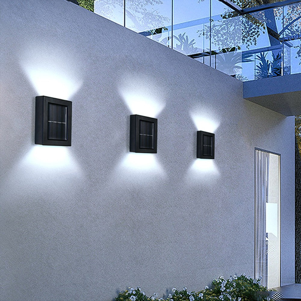 2Pcs Wall Mounted Solar Light Outdoor Garden Lamp White Lights