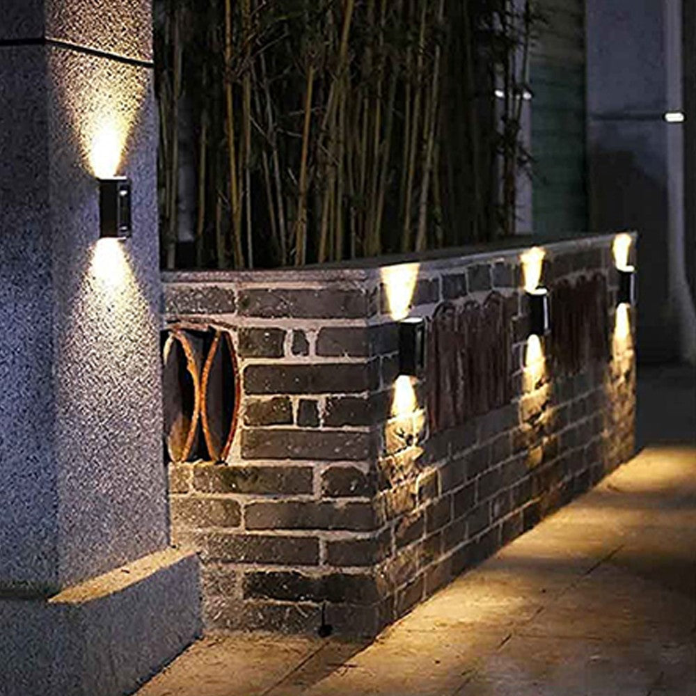2Pcs Wall Mounted Solar Light Outdoor Garden Lamp Warm Lights