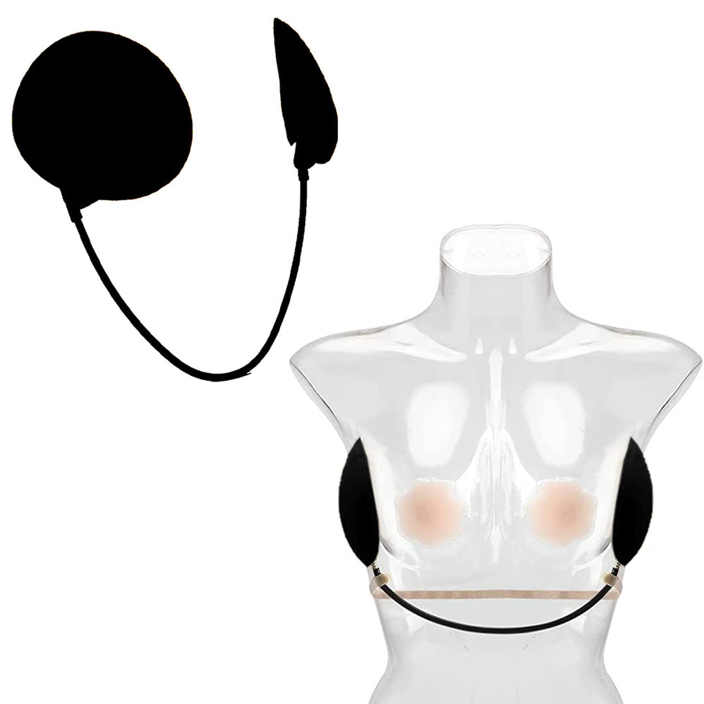 Women Invisible Push Up Frontless Bra Kit Black