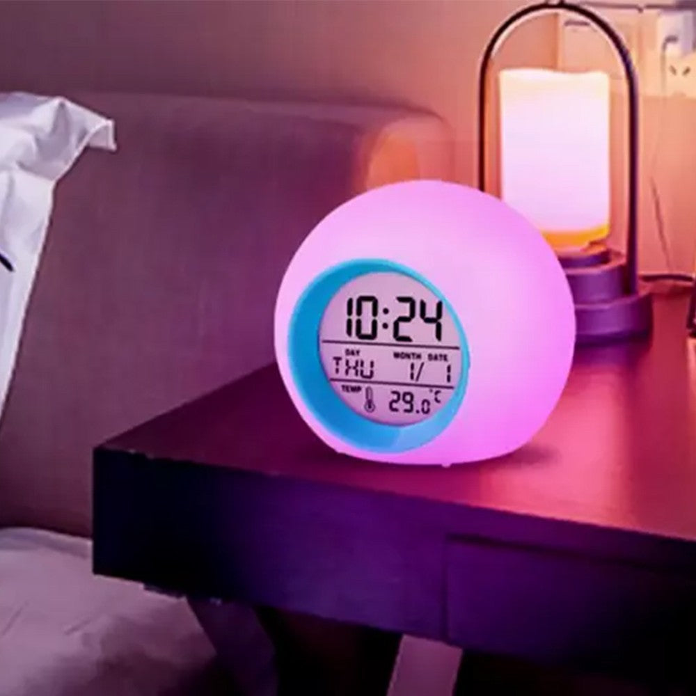 1 X Multi-function LED Digital Alarm Clock with Seven Changing Colours